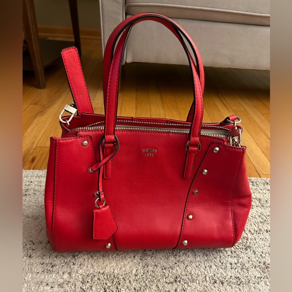 Guess Handbags - GUESS - RED FAUX LEATHER SHOULDER BAG - LIKE NEW!!